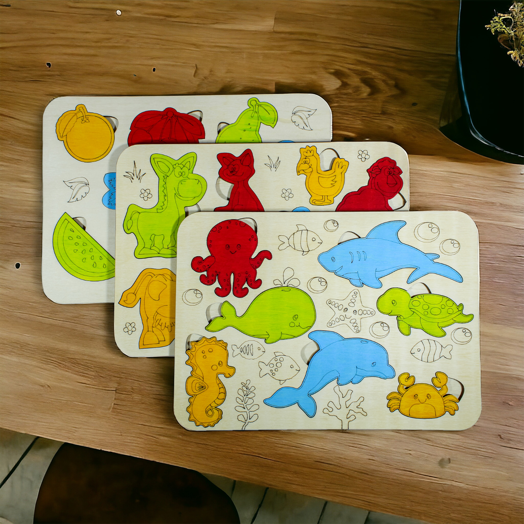 Ahşap 6’lı Eğitici Öğretici Set Yapboz Puzzle Bultak Çocuk Oyuncağı, Çocuk Puzzle Oyunu