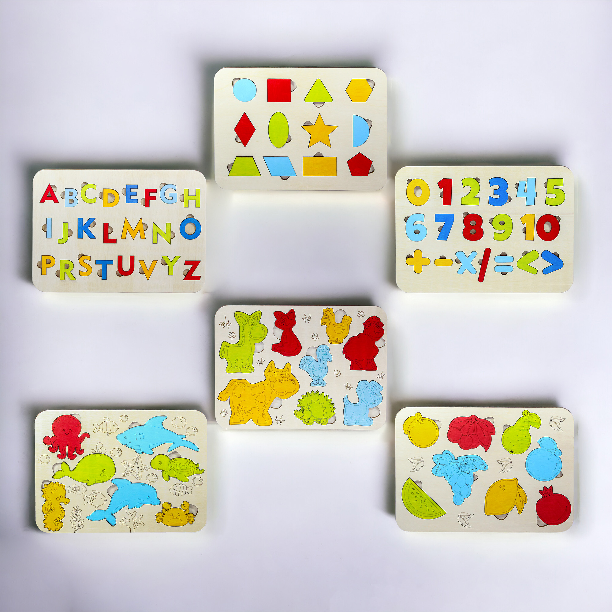 Ahşap 6’lı Eğitici Öğretici Set Yapboz Puzzle Bultak Çocuk Oyuncağı, Çocuk Puzzle Oyunu