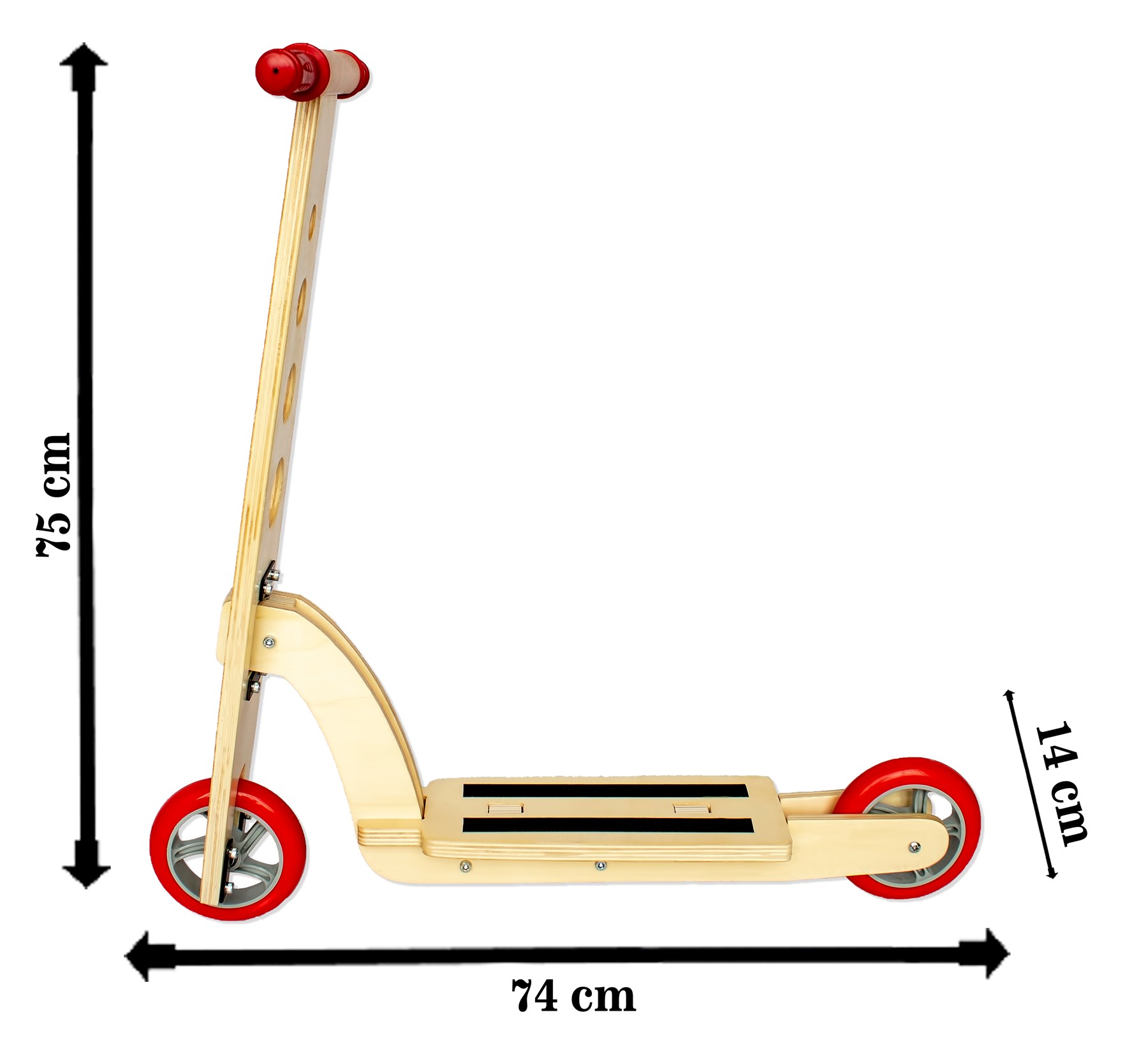 Asudehome 2 Tekerlekli scooter Ahşap Çocuk Scooter 4-9 Yaş