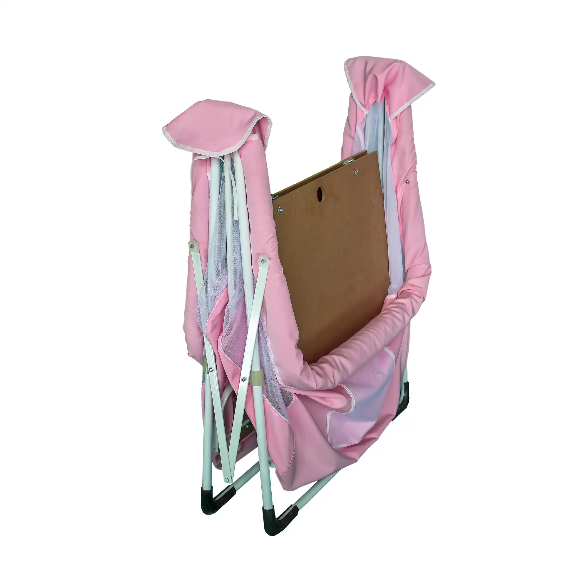 AsudeHome Katlanir Bebek Beşik-Sallanir Bebek Beşiği-Pembe Cibinliksiz
