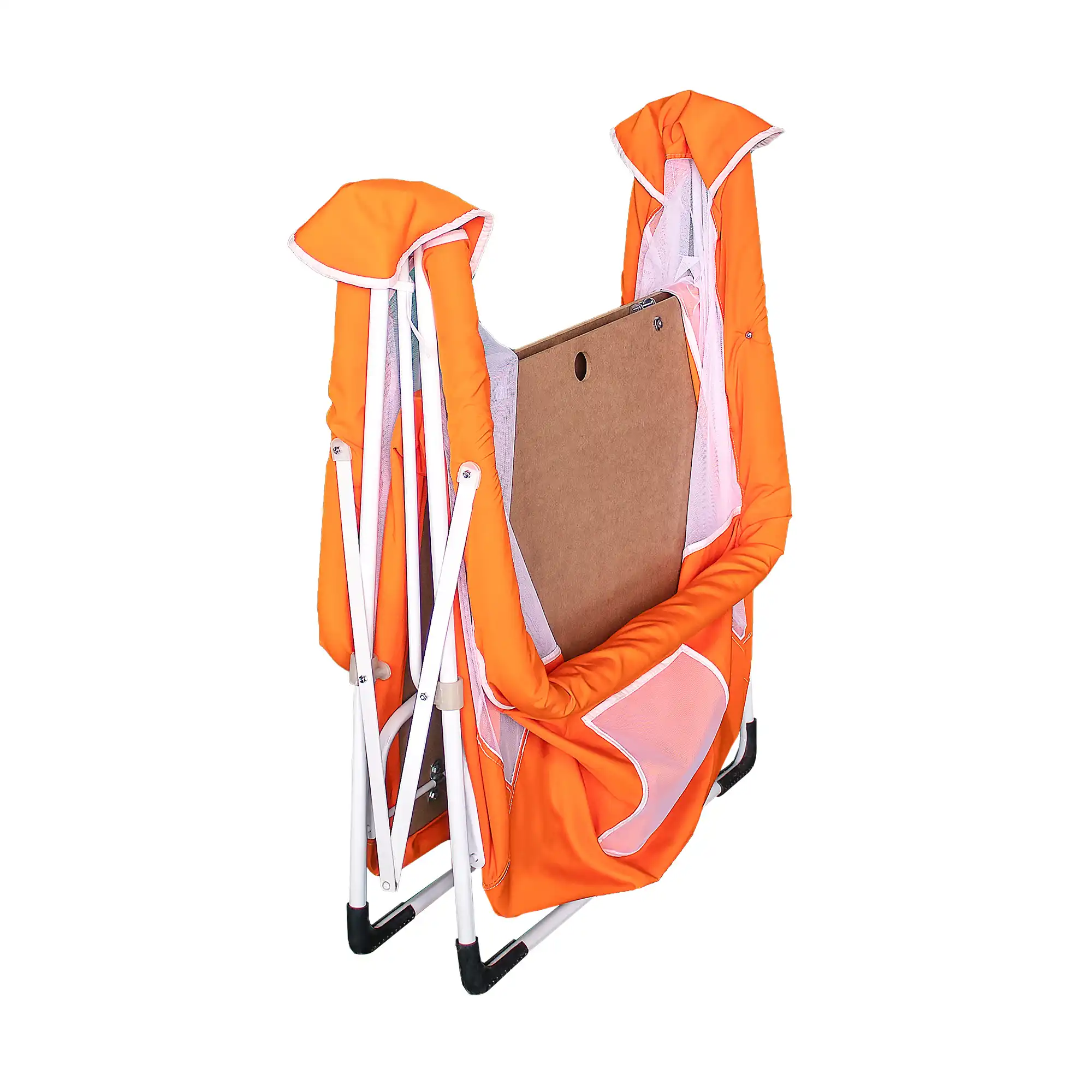 AsudeHome Katlanir Bebek Beşik-Sallanir Bebek Beşiği-Turuncu Cibinliksiz