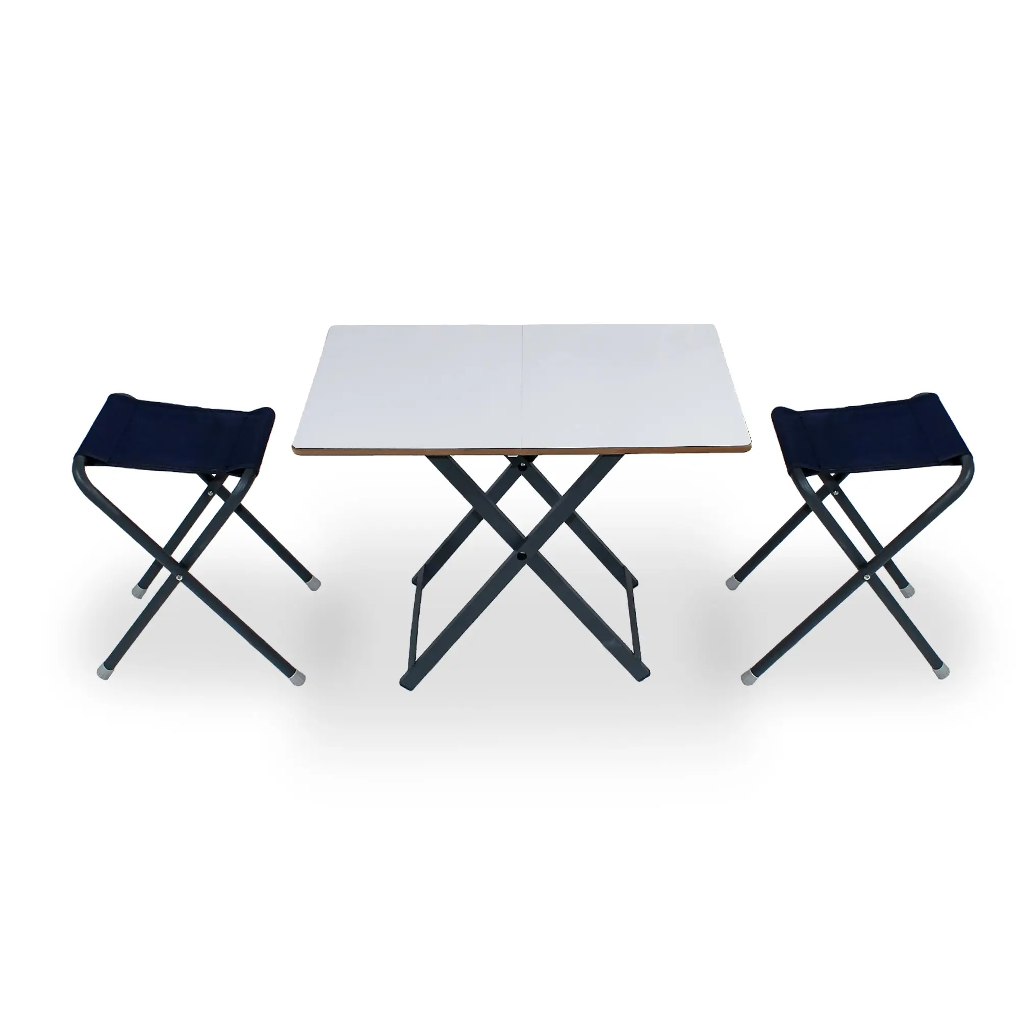 Asudehome Katlanır Kamp Masası-Tabure Seti + 2 tabureli