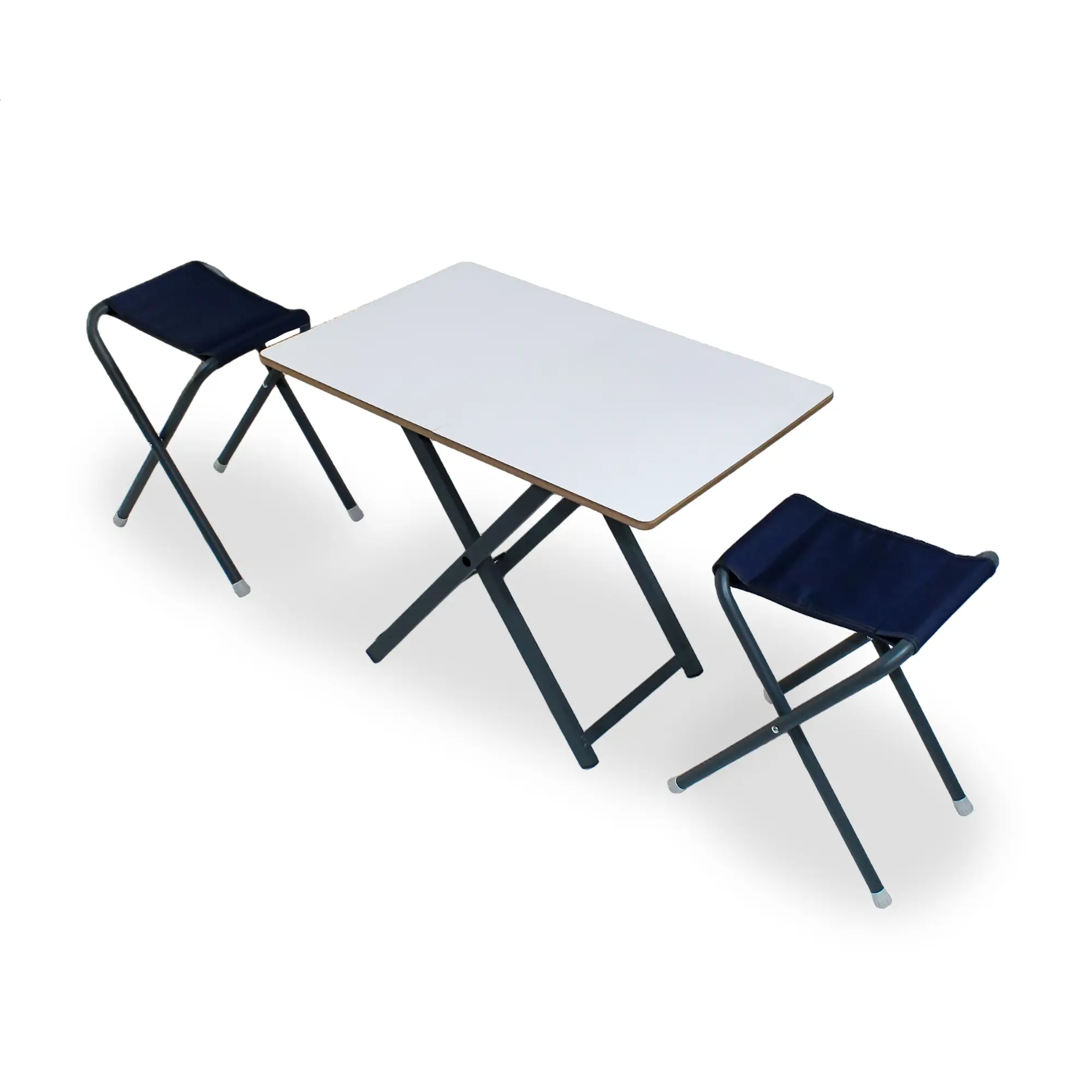 Asudehome Katlanır Kamp Masası-Tabure Seti + 2 tabureli