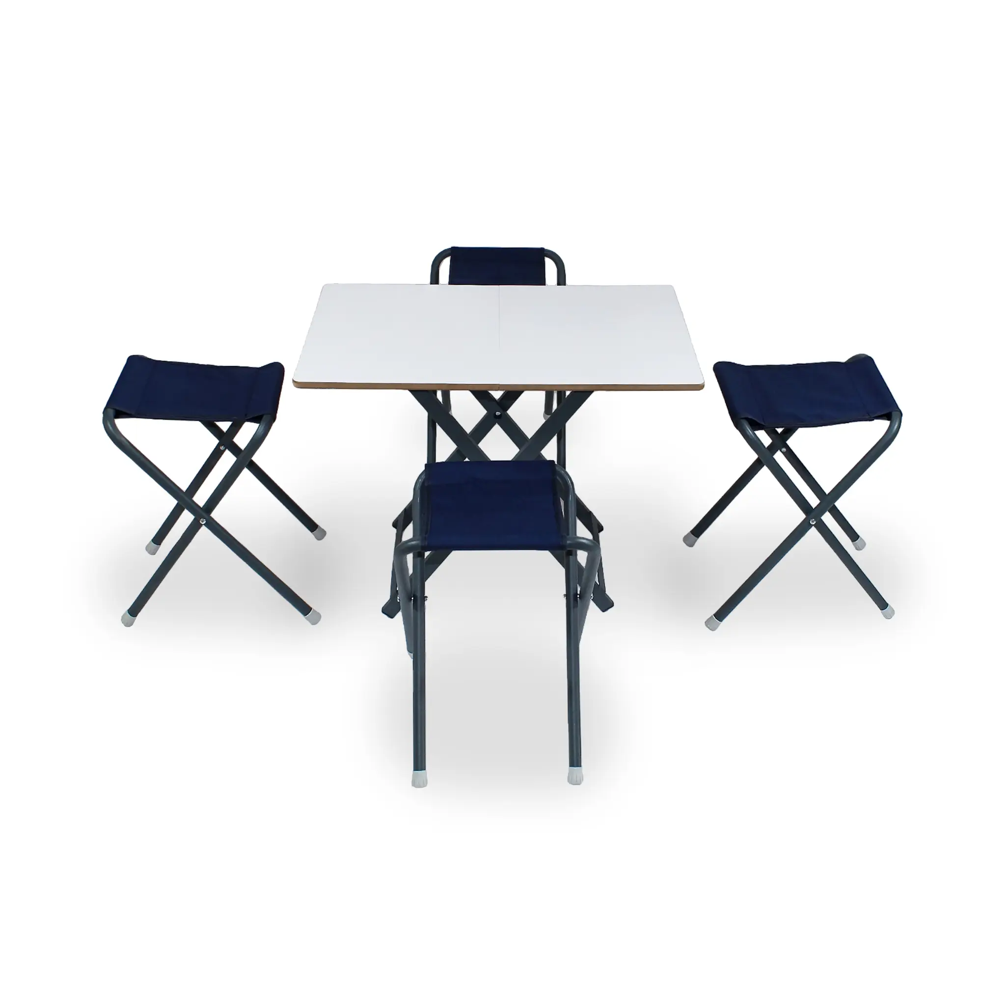 Asudehome Katlanır Kamp Masası-Tabure Seti + 4 tabureli