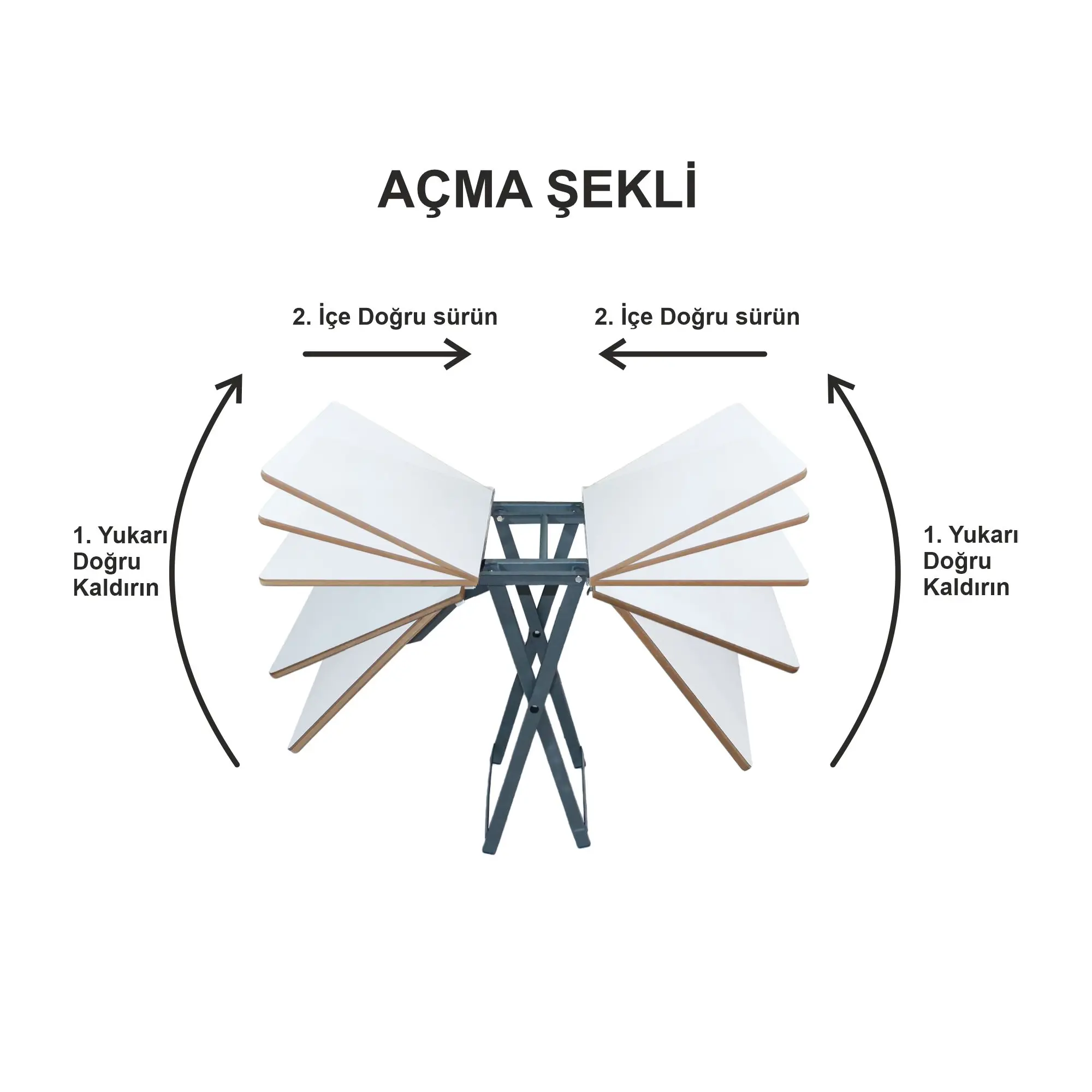 Asudehome Katlanır Kamp Masası-Tabure Seti + 4 tabureli