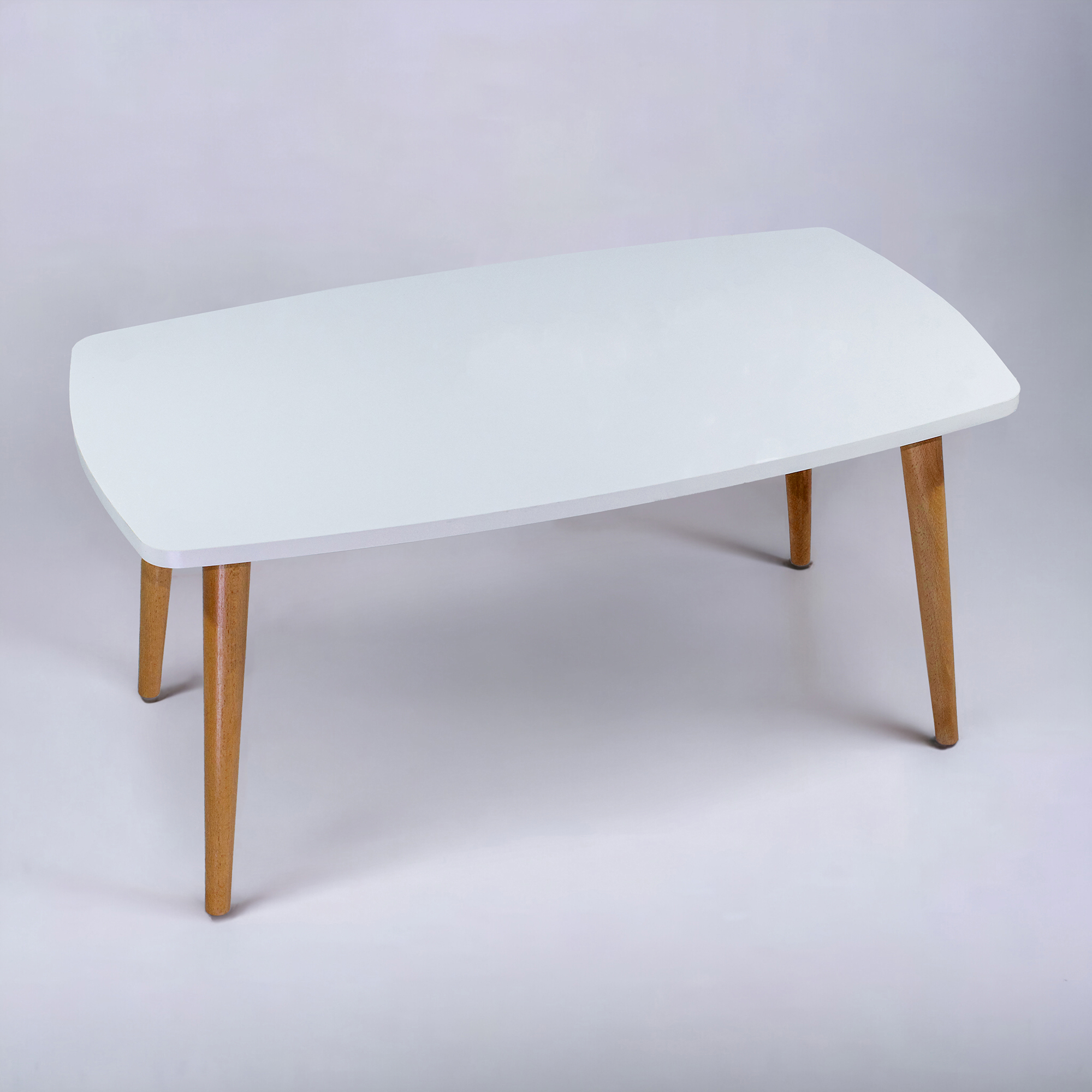 Orta Sehpa, MDF Orta Sehpa, Beyaz Oval1