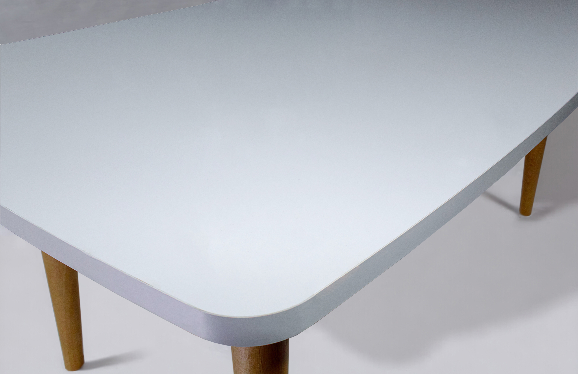 Orta Sehpa, MDF Orta Sehpa, Beyaz Oval1