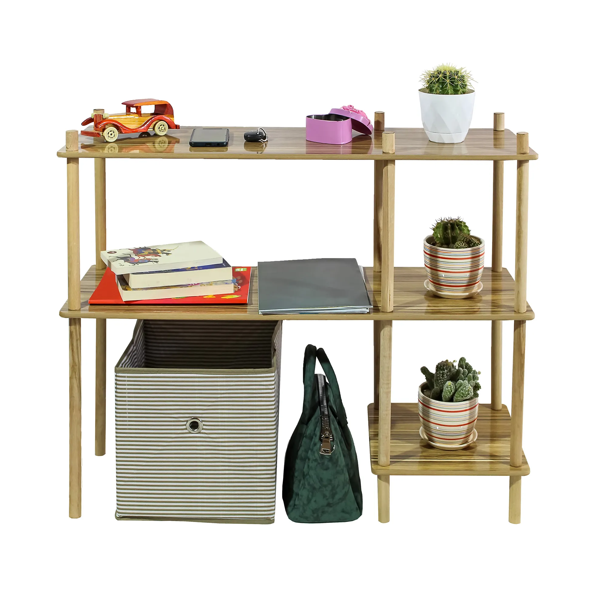 AsudeHome Dresuar-3 Katlı Ahşap Dresuar-Portatif Antre Demonte
