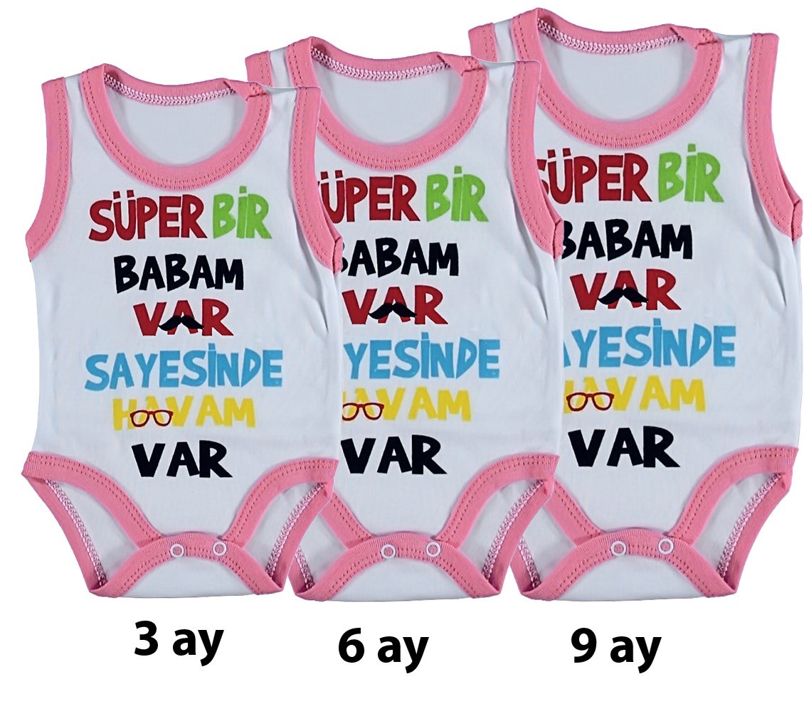 3-6-9 Ay Çıtçıtlı Body, Kız Erkek Bebek Çıtçıtlı Badi (3 Adet) %100 Pamuklu