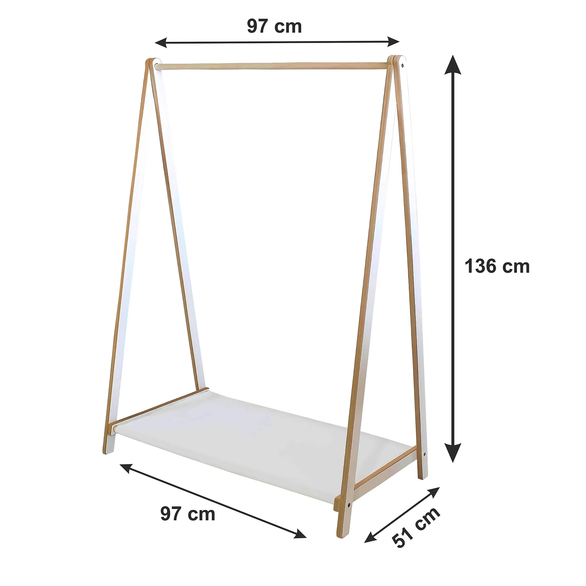 AsudeHome Ayaklı Konfeksiyon Askısı-Ahşap Elbise Askılığı-Portmanto