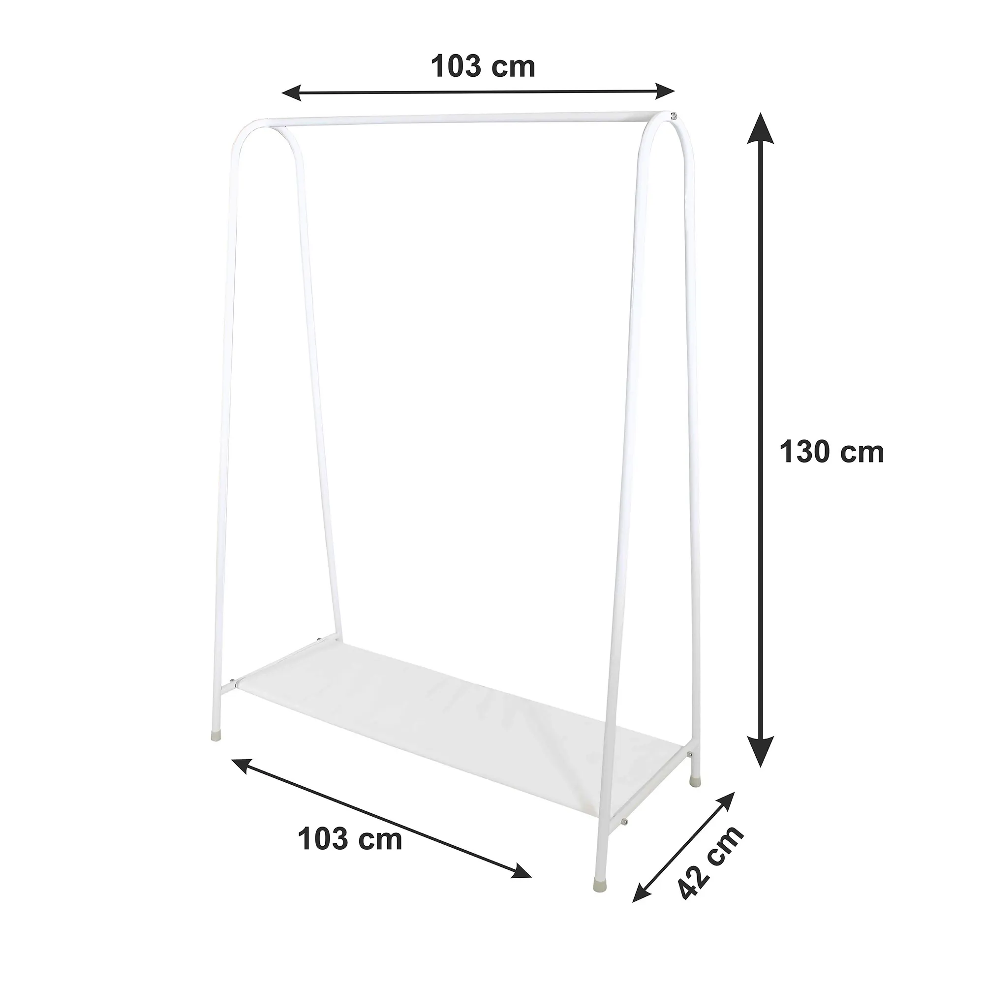 AsudeHome Ayaklı Konfeksiyon Askısı-Metal Elbise Askılığı-Portmanto-Beyaz