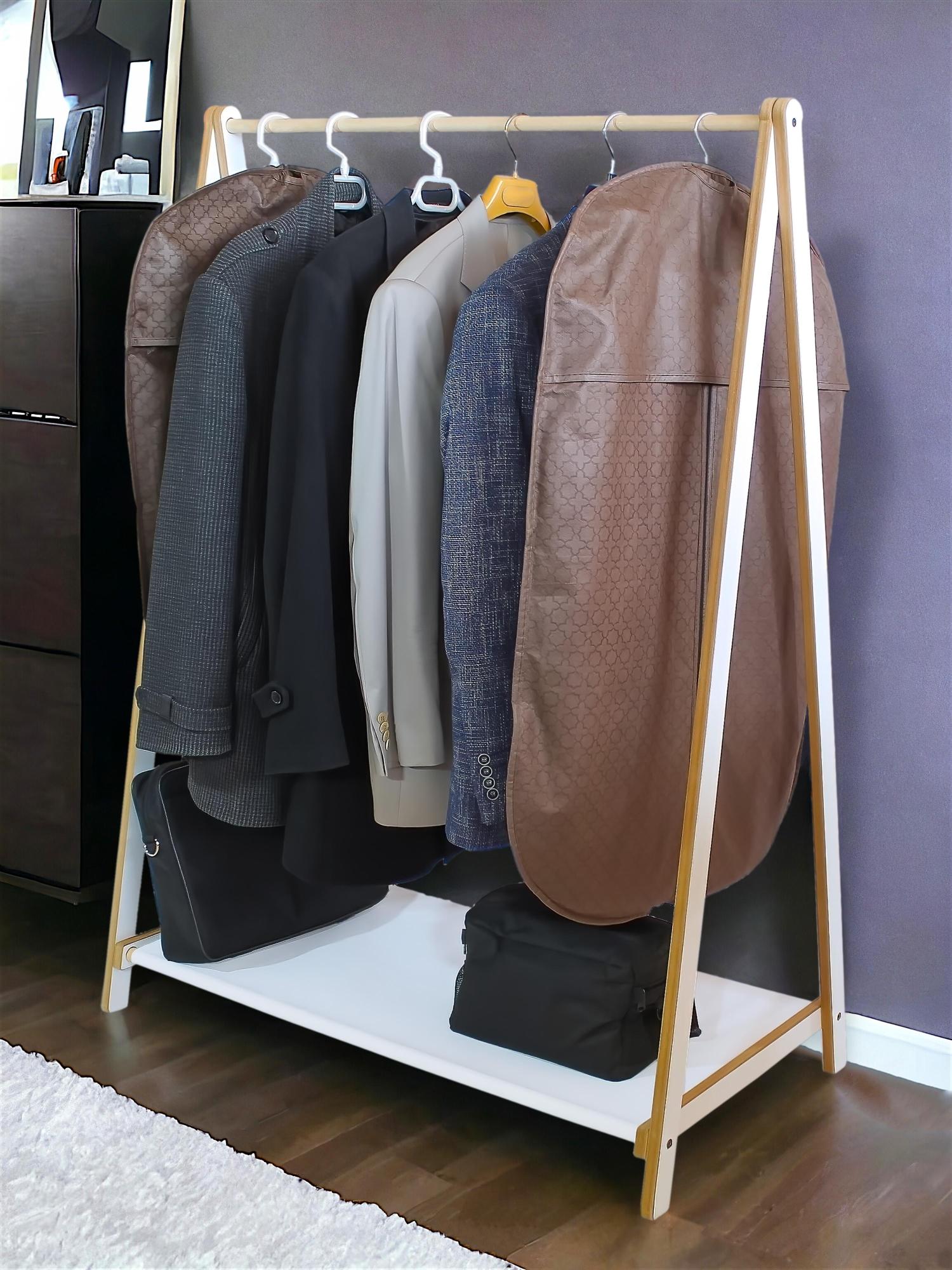 AsudeHome Ayaklı Konfeksiyon Askısı-Ahşap Elbise Askılığı-Portmanto