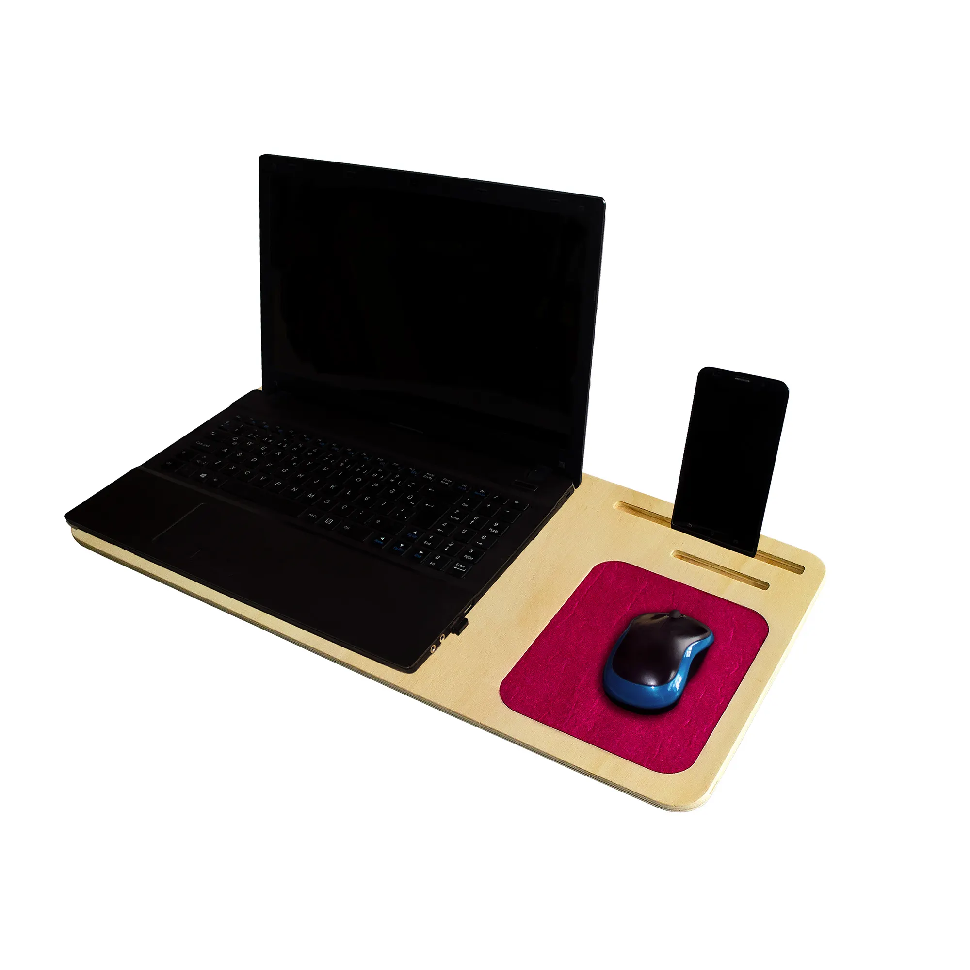 Asudehome Dizüstü Notebook Laptop Standı-Düzenleyici Ahşap-Pembe
