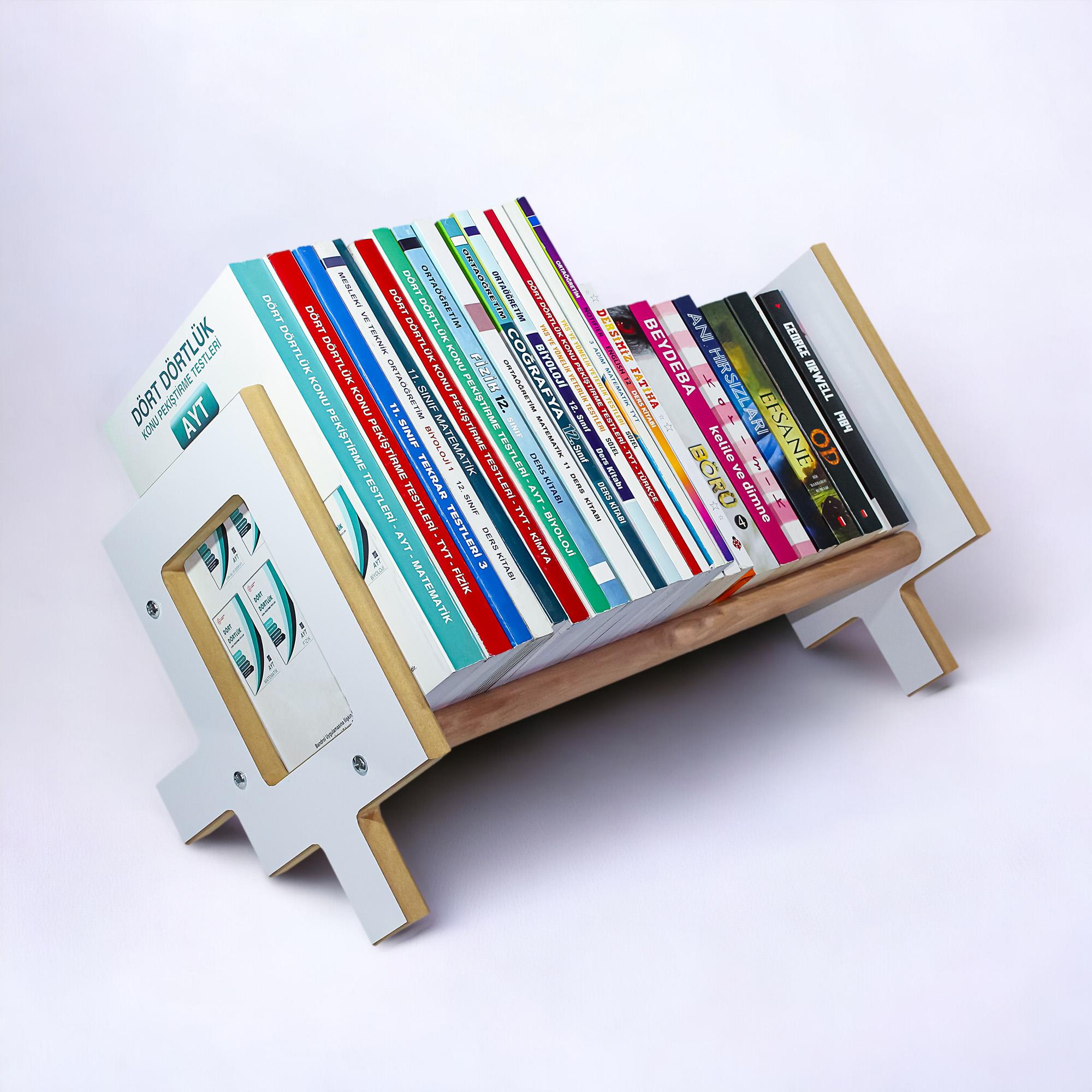 Masaüstü Kitaplık Ahşap Kitap Rafı Organizer Düzenleyici MDF Kitaplık Çocuk Kitaplığı 50cm