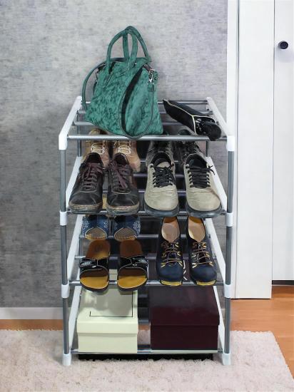 Metal Borulu 4 Katlı Ayakkabılık Çok Amaçlı Dolap