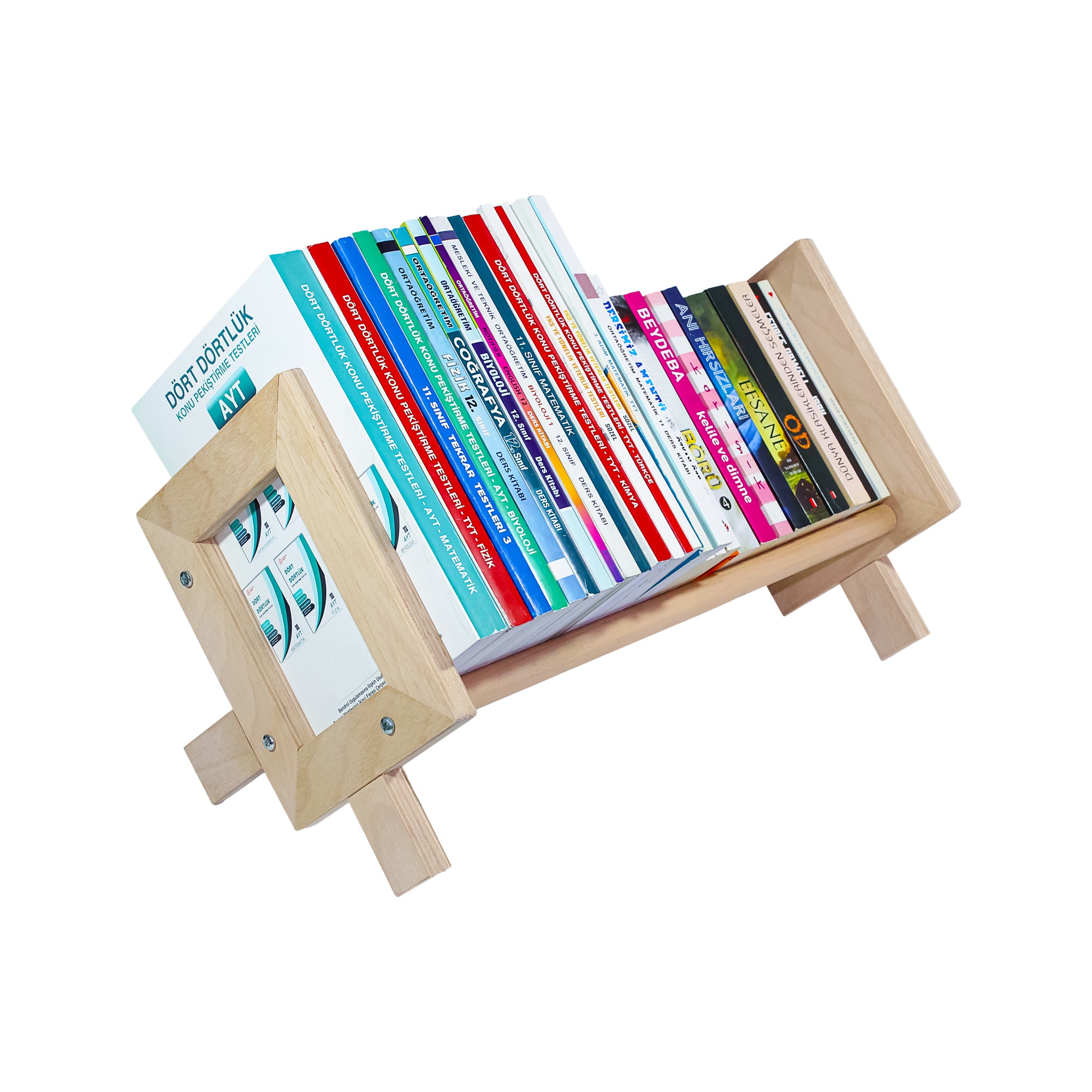 Kitaplık Ahşap Kitap Rafı Organizer Düzenleyici