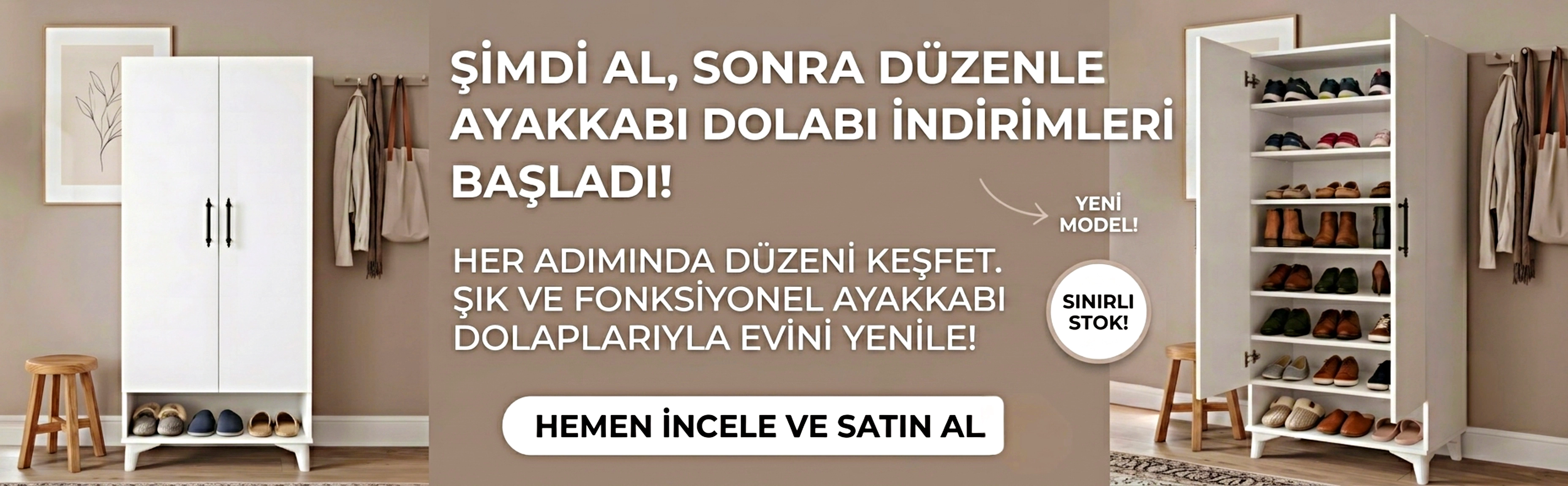 Ayakkabılık, 8 Raflı 2 Kapaklı Beyaz Ayakkabılık, Çok Amaçlı Dolap, Ayaklı Dolap, Kiler, Erzak Dolabı